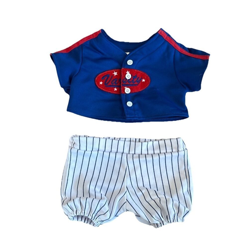 Build A Bear Workshop Varsity Baseball Uniform Navy, Red & White Pants Shirt